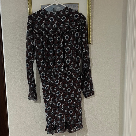 Veronica Beard Burgundy Floral Long Sleeve Dress - Picture 6 of 6